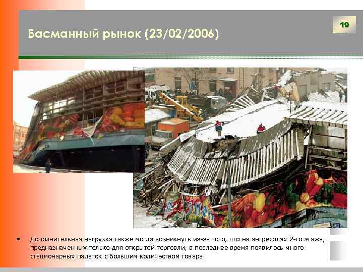 Басманный рынок (23/02/2006) • Дополнительная нагрузка также могла возникнуть из-за того, что на антресолях
