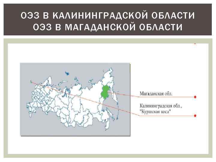 ОЭЗ В КАЛИНИНГРАДСКОЙ ОБЛАСТИ ОЭЗ В МАГАДАНСКОЙ ОБЛАСТИ 