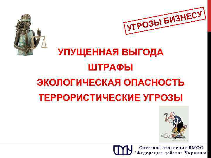 Ы ГРОЗ У НЕСУ БИЗ УПУЩЕННАЯ ВЫГОДА ШТРАФЫ ЭКОЛОГИЧЕСКАЯ ОПАСНОСТЬ ТЕРРОРИСТИЧЕСКИЕ УГРОЗЫ 