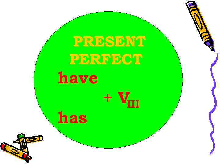 PRESENT PERFECT have has + VIII 