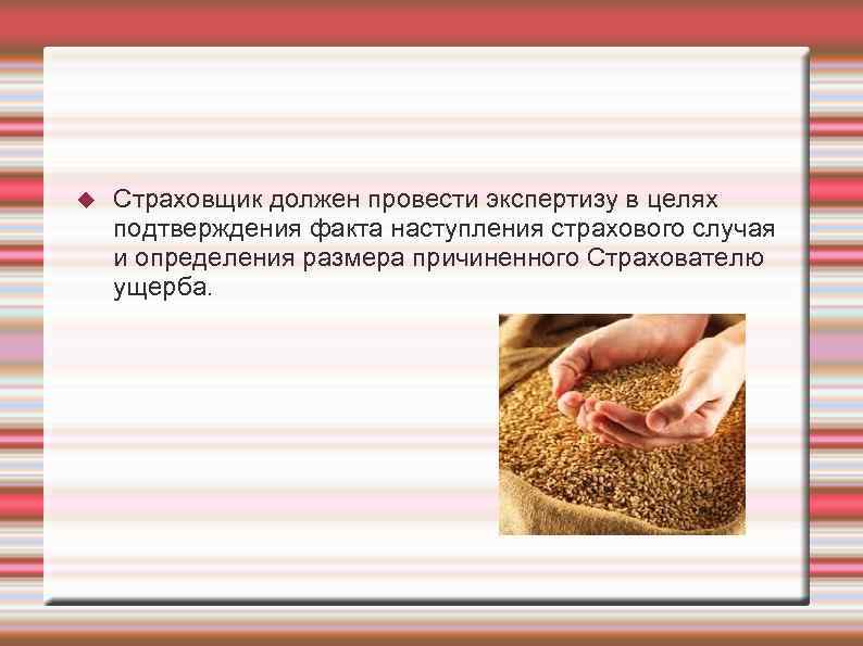  Страховщик должен провести экспертизу в целях подтверждения факта наступления страхового случая и определения