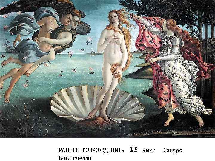 РАННЕЕ ВОЗРОЖДЕНИЕ, Ботитичелли 15 век: Сандро 