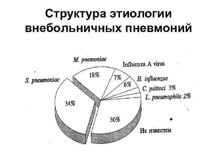 Структура этиологии внебольничных пневмоний 