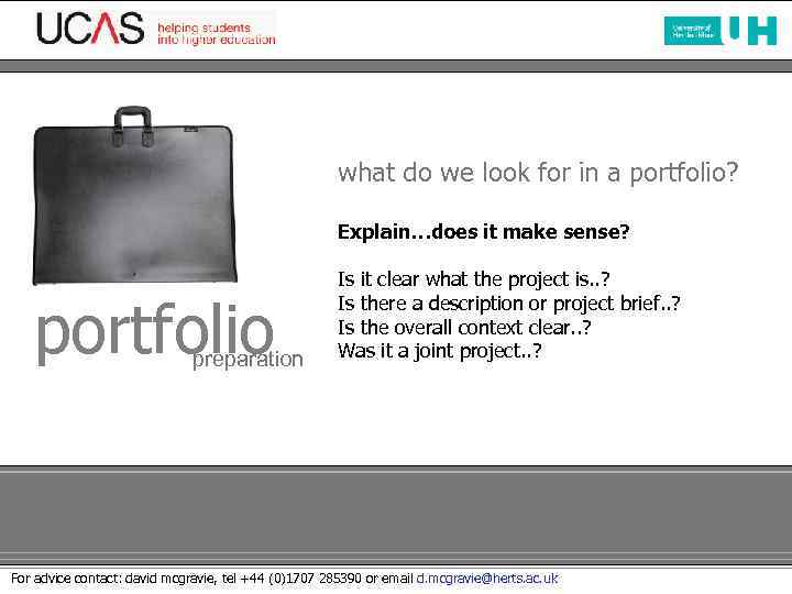 what do we look for in a portfolio? Explain…does it make sense? portfolio preparation