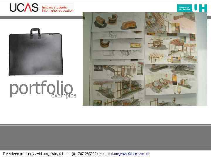 school of art & design portfolio examples For advice contact: david mcgravie, tel +44