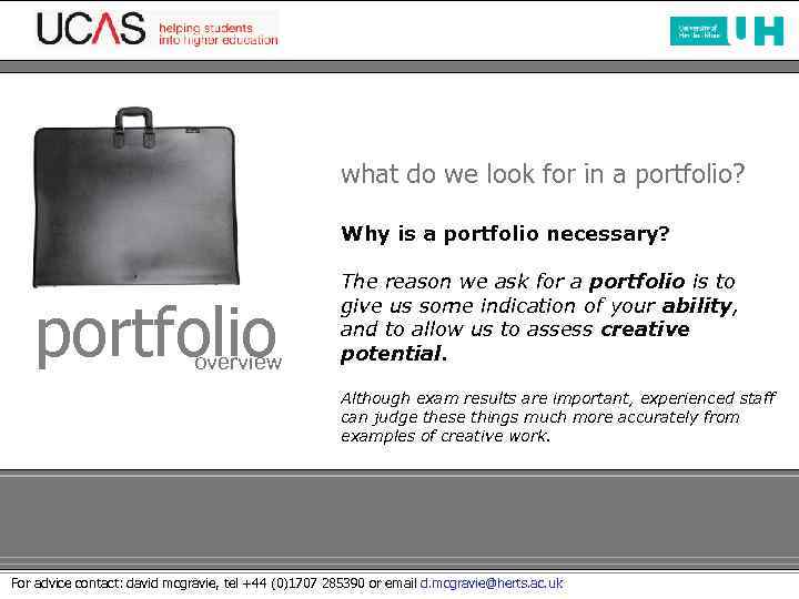 what do we look for in a portfolio? Why is a portfolio necessary? portfolio