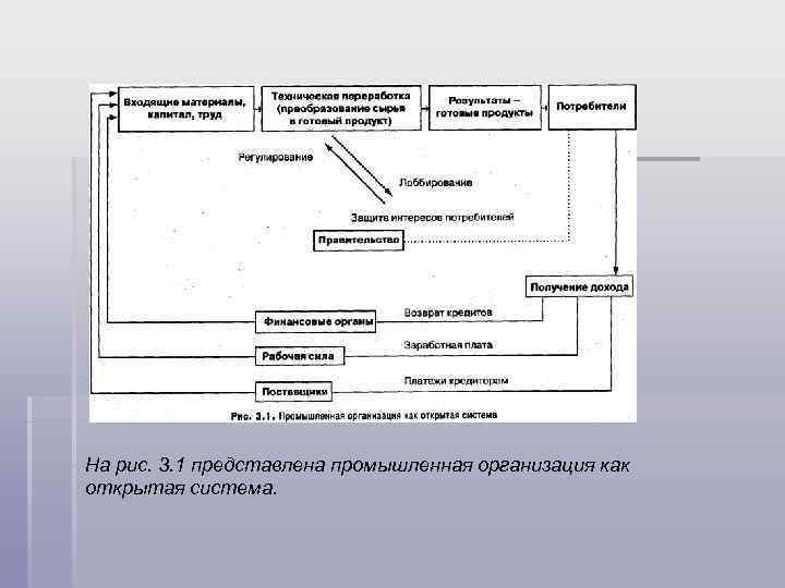 На рис. 3. 1 представлена промышленная организация как открытая система. 