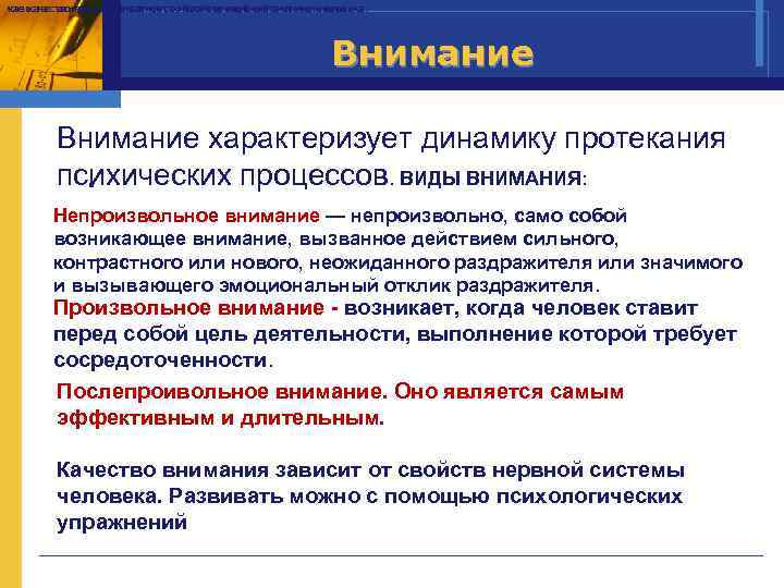 качество внимания зависит от свойств нервной системы человека. что качество внимания зависит от свойств