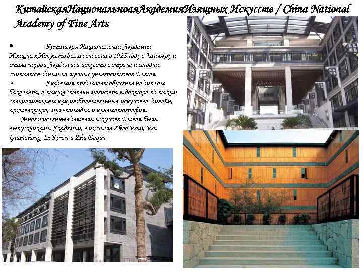 Китайская. Национальноая. Академия. Изящных Искусств / China National Academy of Fine Arts • Китайская