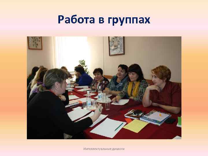Работа в группах Интеллектуальные диалоги 