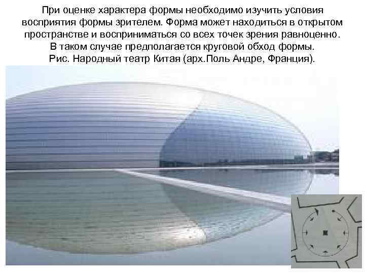 При оценке характера формы необходимо изучить условия восприятия формы зрителем. Форма может находиться в