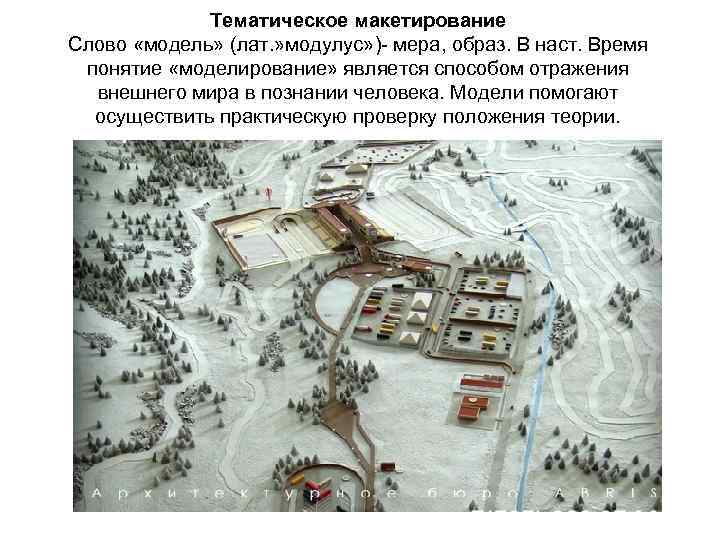 Тематическое макетирование Слово «модель» (лат. » модулус» )- мера, образ. В наст. Время понятие