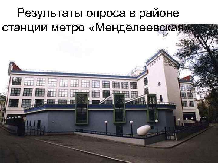 Результаты опроса в районе станции метро «Менделеевская» . 