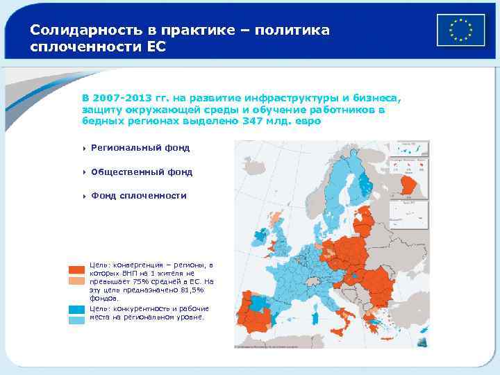 Солидарность в практике – политика сплоченности ЕС В 2007 -2013 гг. на развитие инфраструктуры