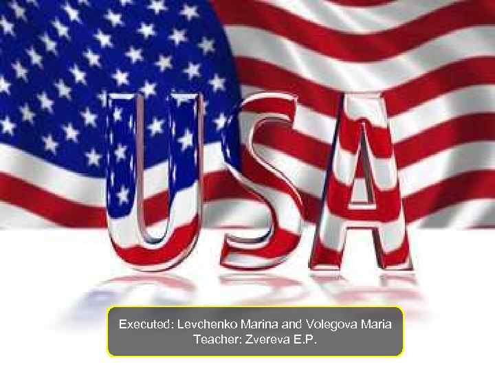 Executed: Levchenko Marina and Volegova Maria Teacher: Zvereva E. P. 