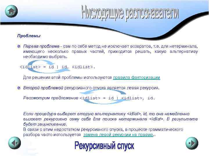 Проблемы Первая проблема - сам по себе метод не исключает возвратов, т. е. для