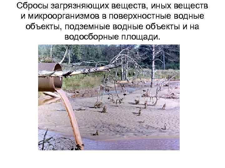Сбросы загрязняющих веществ, иных веществ и микроорганизмов в поверхностные водные объекты, подземные водные объекты