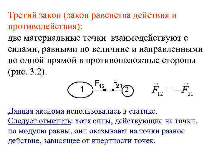 Сила действия равна силе противодействия