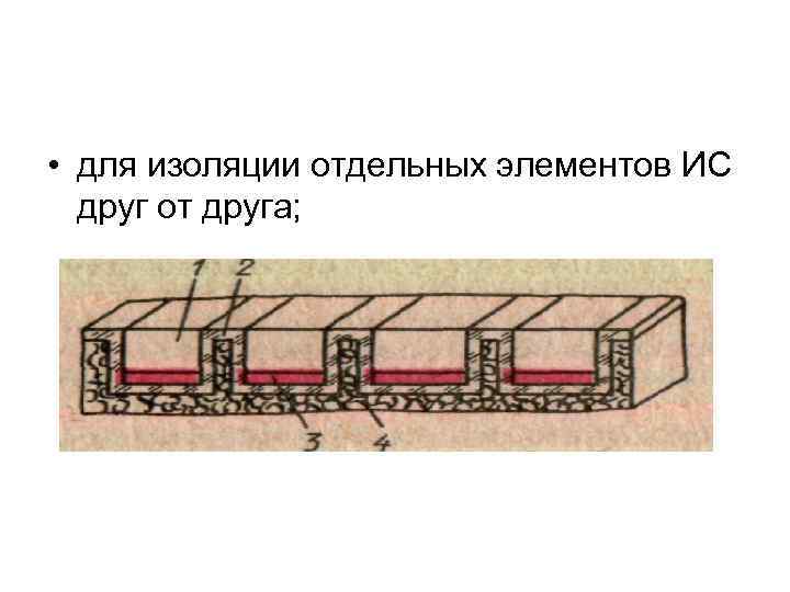  • для изоляции отдельных элементов ИС друг от друга; 
