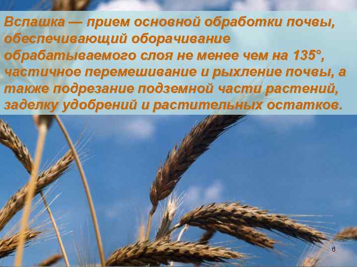 Вспашка — прием основной обработки почвы, обеспечивающий оборачивание обрабатываемого слоя не менее чем на