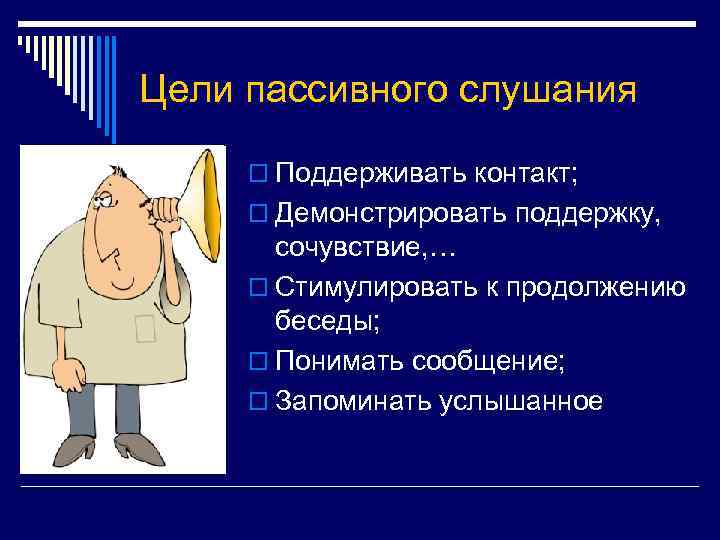 Цель техники. Цель пассивного слушания. Пассивное слушание. Цель техники пассивного слушания. Преимущества пассивного и активного слушания.