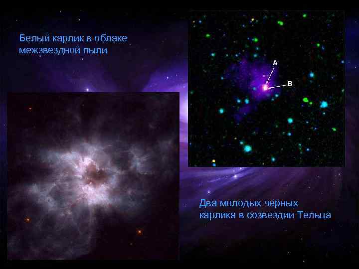 Белый карлик в облаке межзвездной пыли Два молодых черных карлика в созвездии Тельца 