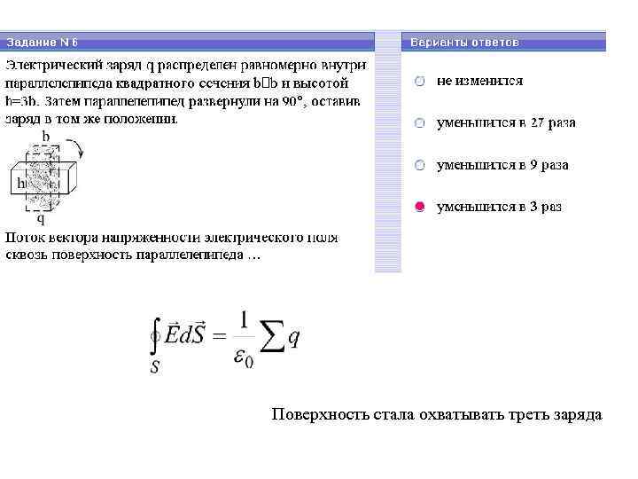 Поверхность стала охватывать треть заряда 