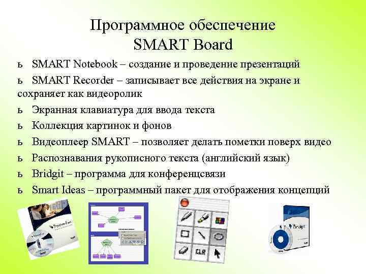 Программное обеспечение SMART Board ь SMART Notebook – создание и проведение презентаций ь SMART