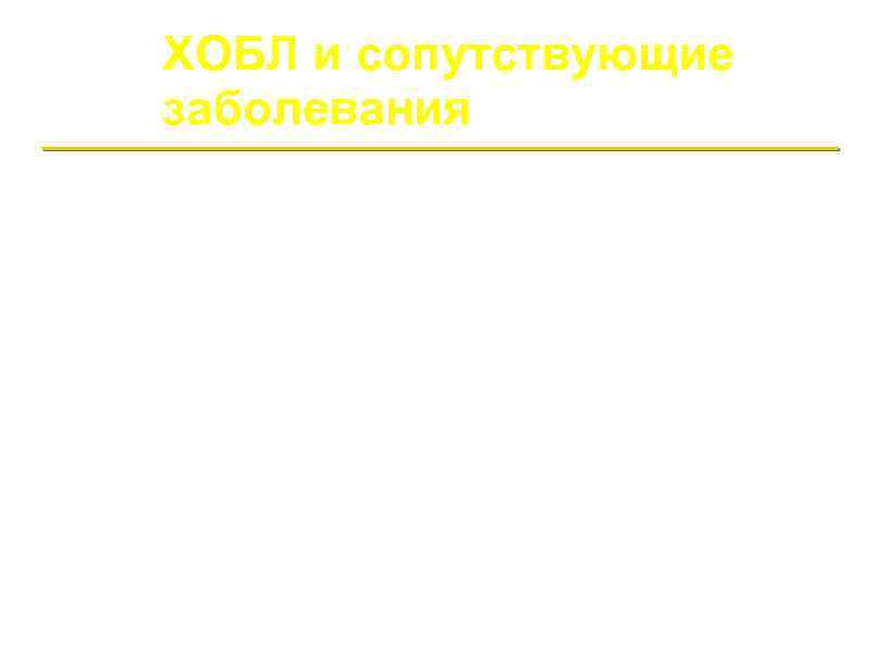 ХОБЛ и сопутствующие заболевания ХОБЛ повышает риск: a. ИБС, инфаркт миокарда • Остеопороз •