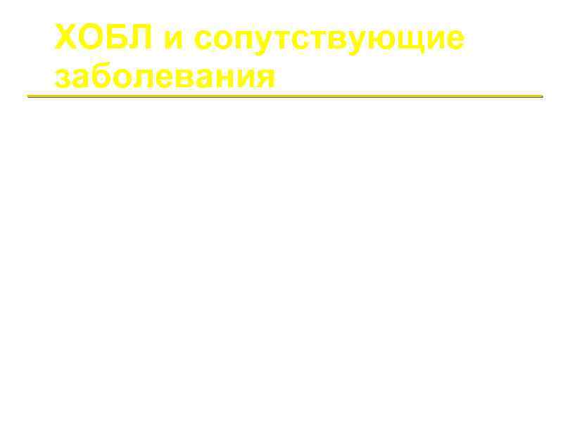 ХОБЛ и сопутствующие заболевания Системные эффекты ХОБЛ: a. Снижение веса • Нарушения питания •