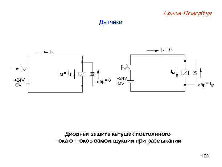 Санкт-Петербург Датчики Диодная защита катушек постоянного тока от токов самоиндукции при размыкании 100 