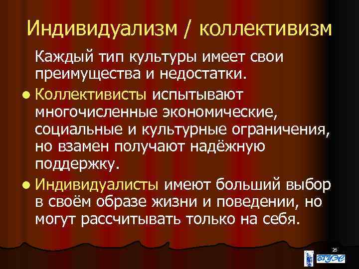 Индивидуализм и коллективизм презентация