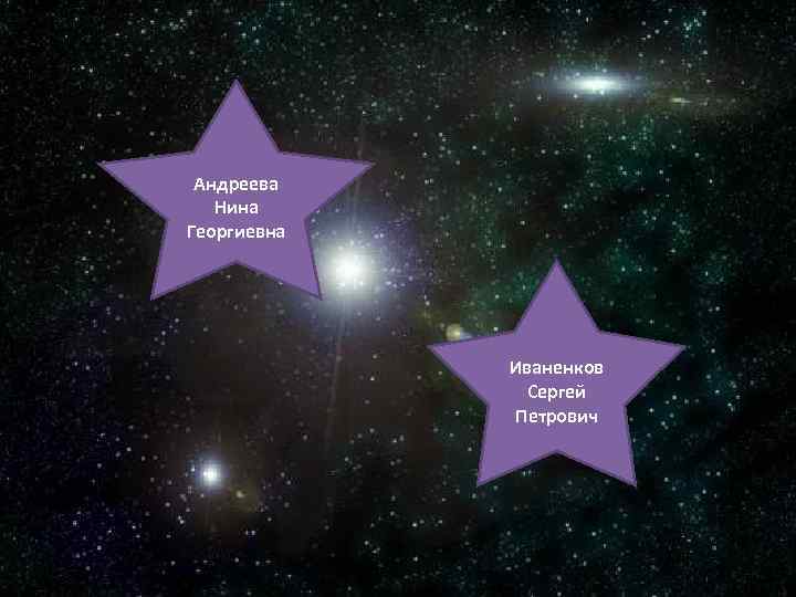 Андреева Нина Георгиевна Иваненков Сергей Петрович 
