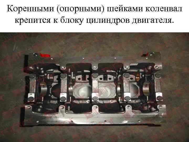 Коренными (опорными) шейками коленвал крепится к блоку цилиндров двигателя. 