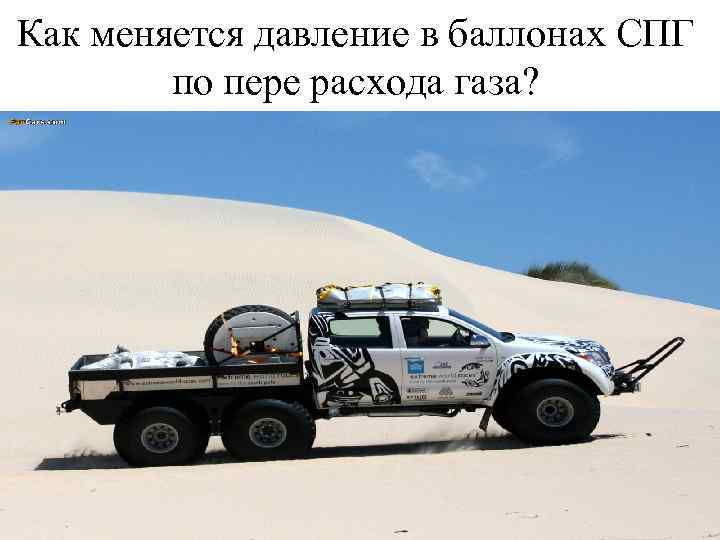 Как меняется давление в баллонах СПГ по пере расхода газа? 