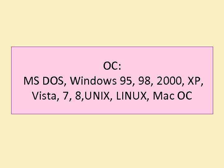 ОС: MS DOS, Windows 95, 98, 2000, XP, Vista, 7, 8, UNIX, LINUX, Mac