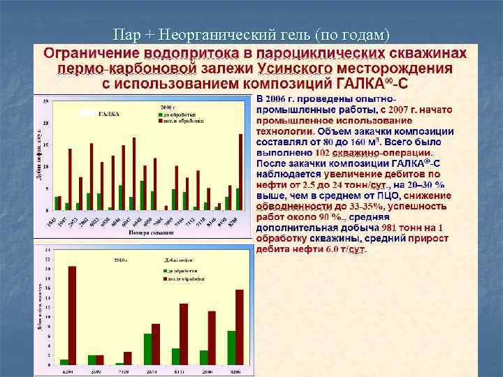 Пар + Неорганический гель (по годам) 