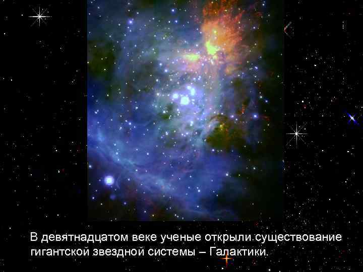 В девятнадцатом веке ученые открыли существование гигантской звездной системы – Галактики. 