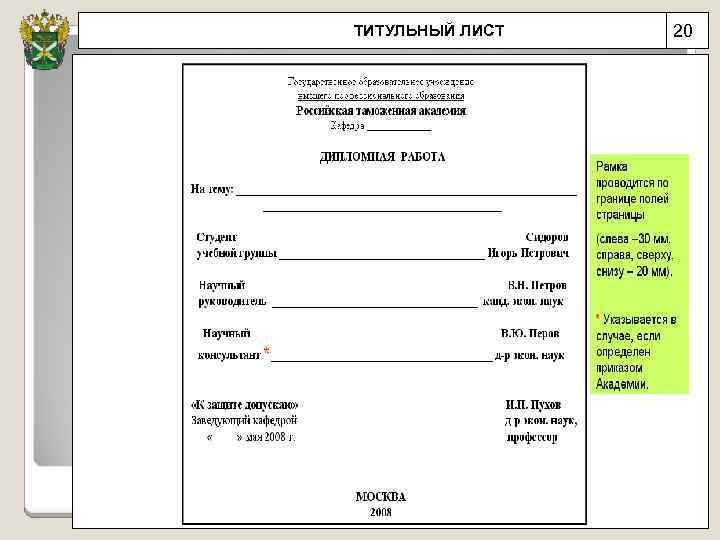 ТИТУЛЬНЫЙ ЛИСТ 20 