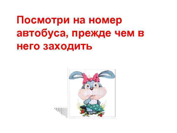 Посмотри на номер автобуса, прежде чем в него заходить 
