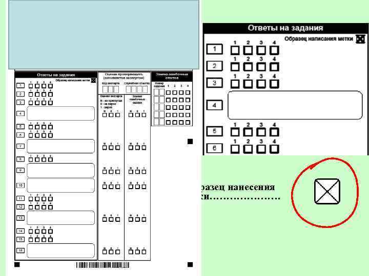  Образец нанесения метки………………… 