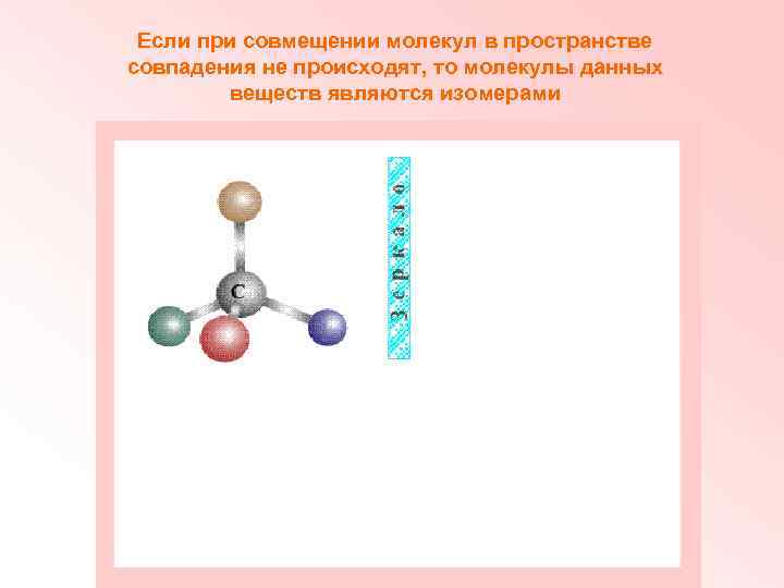 Если при совмещении молекул в пространстве совпадения не происходят, то молекулы данных веществ являются