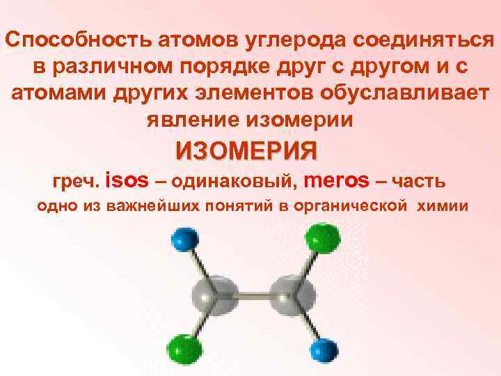 Способность атомов углерода соединяться в различном порядке друг с другом и с атомами других
