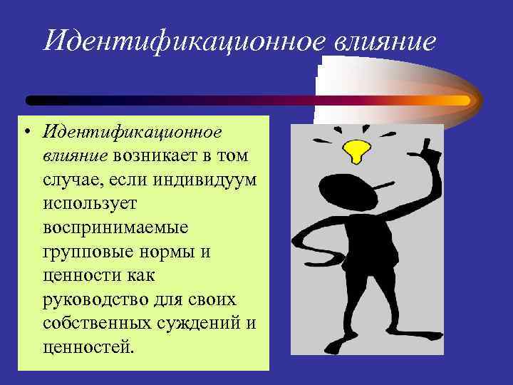 Темы для вопросов. Групповые нормы и ценности. Идентификационное поведение. Групповые нормы и ценности возникают в результате чего. Рисунок - 1 характер группового влияния на индивидуума.