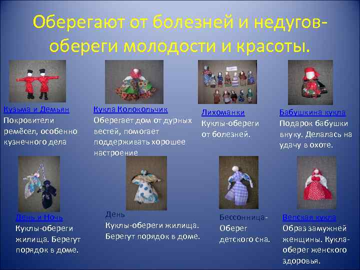 Оберегают от болезней и недугов- обереги молодости и красоты. Кузьма и Демьян Покровители ремёсел,