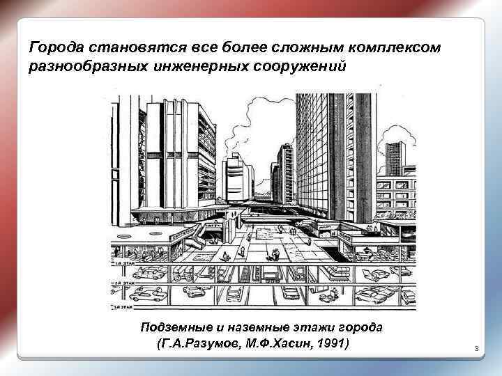 Города становятся все более сложным комплексом разнообразных инженерных сооружений Подземные и наземные этажи города