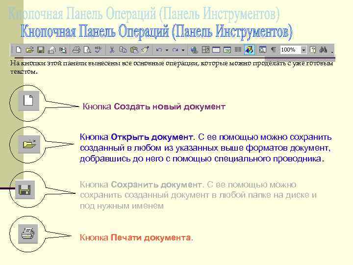 На кнопки этой панели вынесены все основные операции, которые можно проделать с уже готовым