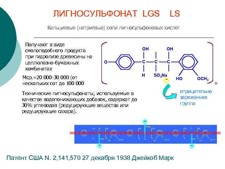 ЛИГНОСУЛЬФОНАТ LGS LS Кальциевые (натриевые) соли лигносульфоновых кислот Получают в виде смолоподобного продукта при