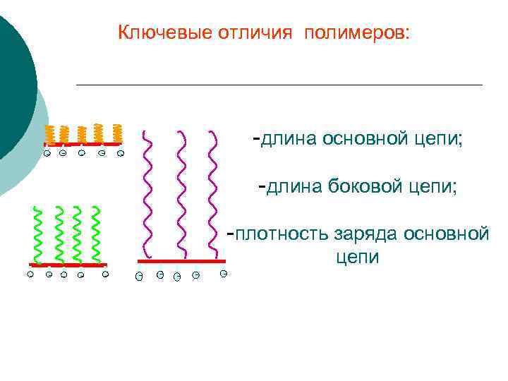 Ключевые отличия полимеров: - - -длина основной цепи; - -длина боковой цепи; - -