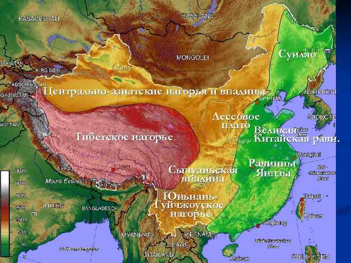 Средняя высота азии. Великая китайская равнина на карте Евразии. Великая китайская равнина на карте. Равнина Сунляо. Великая равнина Китая на карте.